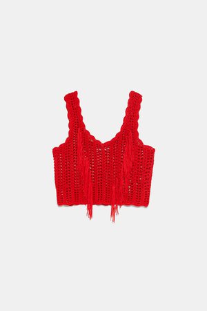 FRINGED CROCHETED TOP-TOPS-WOMAN | ZARA United States
