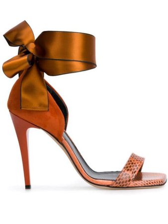 Orange Lanvin Bow Tie Sandals | Farfetch.com