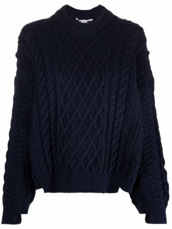 Shop Stella McCartney Aran stitch oversized jumper with Express Delivery - FARFETCH