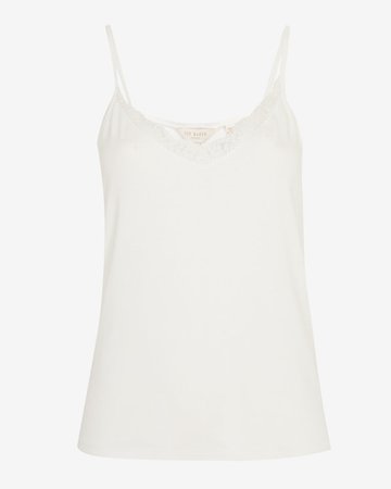 Lace detail cami - Ivory | Tops and T-shirts | Ted Baker UK