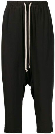 drop crotch cropped trousers