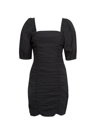 Black Ruched Mini Dress | Dorothy Perkins