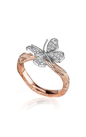 Wonderland Butterfly 18k Gold Diamond Ring By Mimi So | Moda Operandi