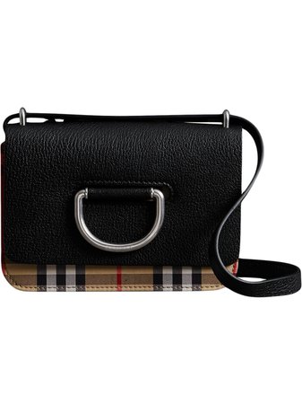 BURBERRY The Mini Vintage Check and Leather D-ring Bag