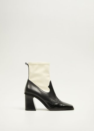 Leather cowboy ankle boots - Women | Mango USA