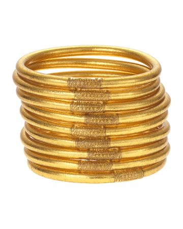 BuDhaGirl Gold All-Weather Bangles, Set of 9