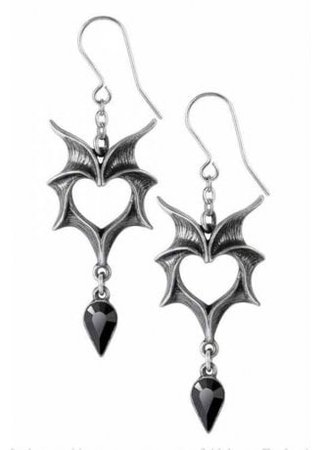 Alchemy Gothic Love Bats Earrings | Attitude Clothing
