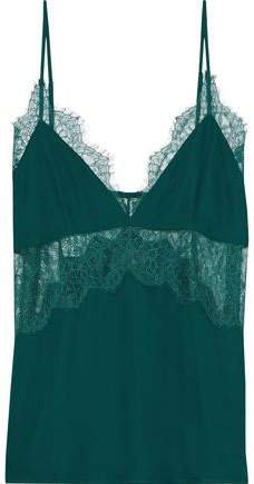 The Kinley Chantilly Lace-paneled Silk Crepe De Chine Camisole
