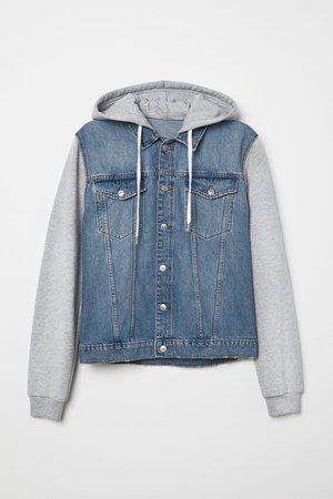 Hooded Denim Jacket - Denim blue/gray - Men | H&M CA