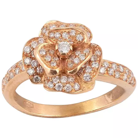 00-00 18 Karat Rose Gold and Diamond Ring For Sale (Free Shipping) at 1stDibs