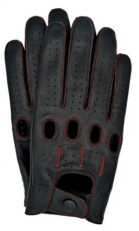 Riparo Motorsports Genuine Leather Full-finger Driving Gloves (X-Large, Black/Red Thread) at Amazon Men’s Clothing store