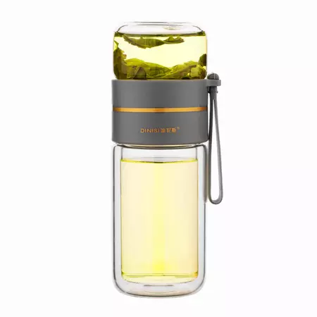 Glass Water Bottle With Tea Infuser Separation Double Wall Glass Bottl
