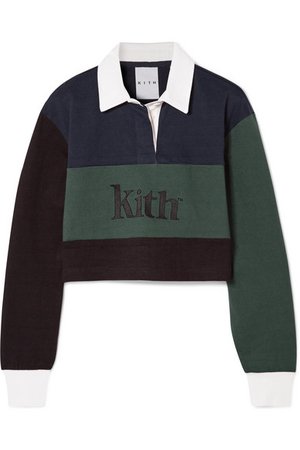 Kith | Mia cropped color-block cotton top | NET-A-PORTER.COM