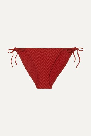 Red Twill seersucker bikini briefs | Eres | NET-A-PORTER