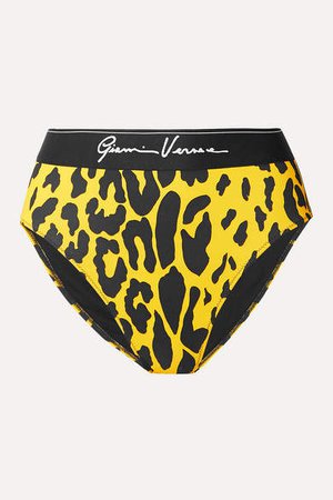 Neon Leopard-print Bikini Briefs - Bright yellow