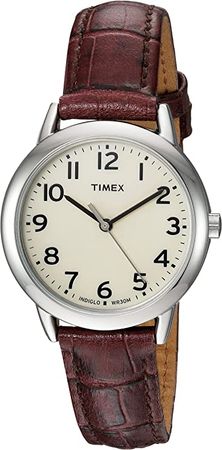 Amazon.com: Timex Women's TW2R30300 Easy Reader 30mm Croco Pattern Brown Leather Strap Watch : Clothing, Shoes & Jewelry