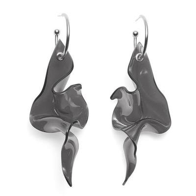Lady Grey Careen Earrings in Smoke Grey Lucite - Estilo Boutique