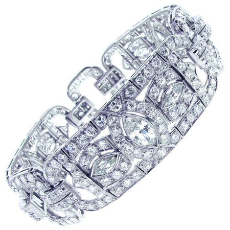 Platinum and Diamond Art Deco Bracelet For Sale at 1stDibs
