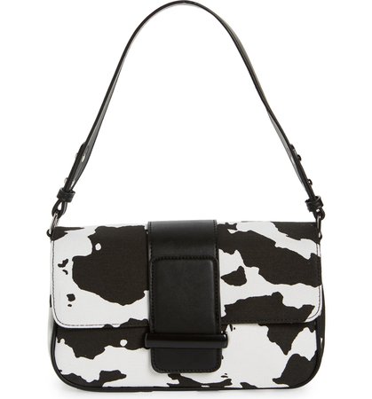 Topshop Cow Print Twill Shoulder Bag | Nordstrom