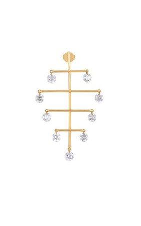 18k Yellow Gold Ear Mobile Diamonds Earrings By Persée | Moda Operandi