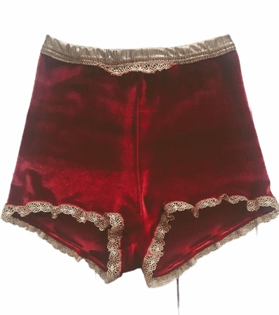red velvet lace shorts