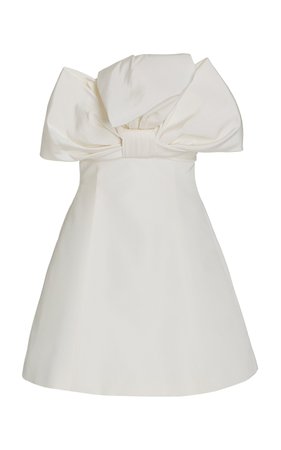 Bow-Accented Silk Mini Dress By Carolina Herrera | Moda Operandi
