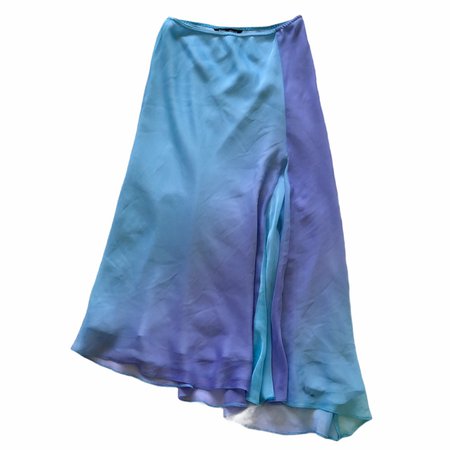 90s/Y2K a-symmetrical midi/maxi skirt in a ombré... - Depop