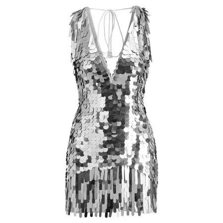 Phoenix Dress In Silver Sequins | RaeVynn | Wolf & Badger