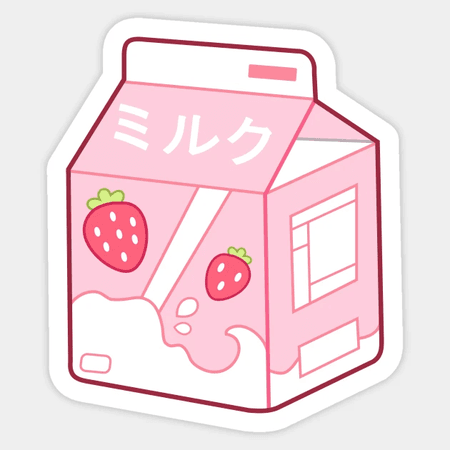 Strawberry Milk Carton Sticker
