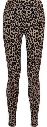 Leopard-print Stretch-knit Leggings