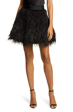 Alice + Olivia Cina Ostrich Feather Skirt | Nordstrom