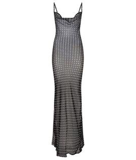 Semi sheer polka dot silk cowl neck maxi dress - 'Gisele' Maxi Dress – Rat & Boa