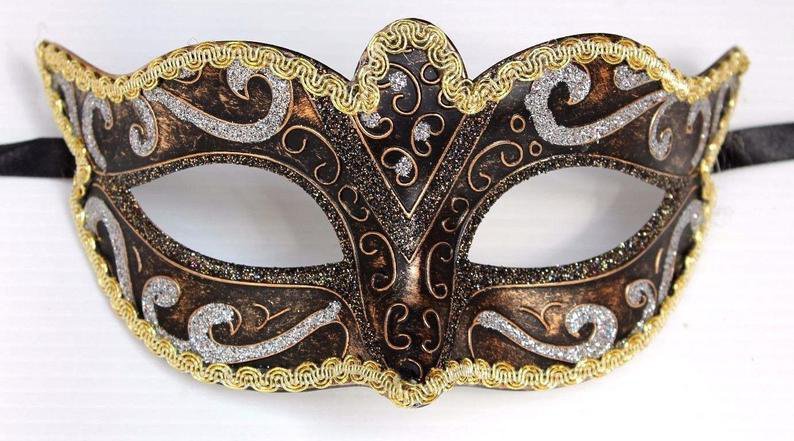 Black Bronze Gold and Silver Masquerade Mask | Etsy