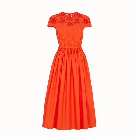 Orange taffeta dress - DRESS | Fendi