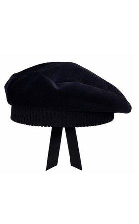 James Pink Studio black velvet beret