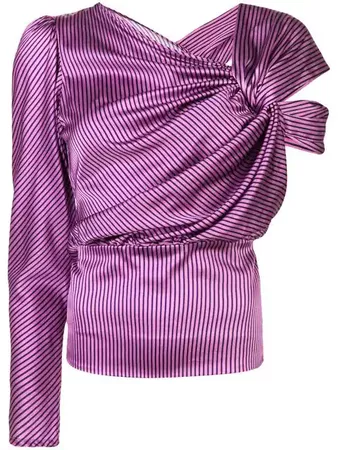 Silvia Tcherassi pinstripe asymmetric blouse $580 - Buy AW18 Online - Fast Global Delivery, Price