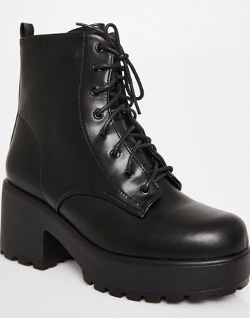 Black platform boots