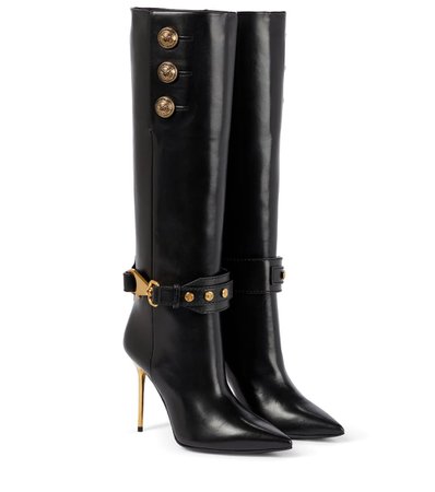 Balmain - Robin leather boots | Mytheresa