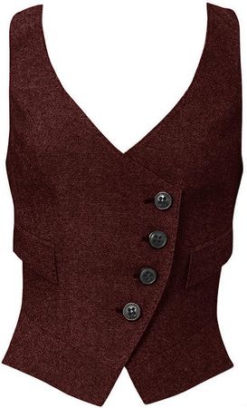 Women's Suit Vest Herringbone Tweed Workwear