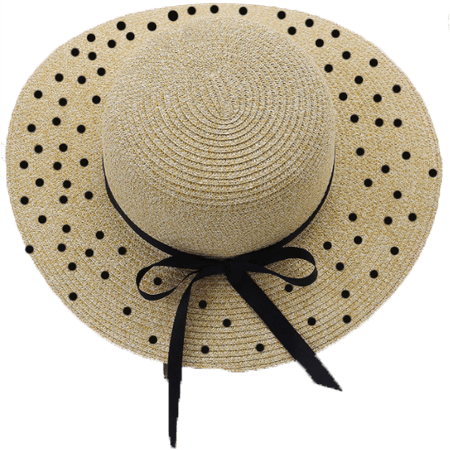 polka dot straw hat