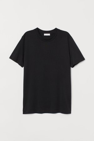 Silk-blend T-shirt - Black