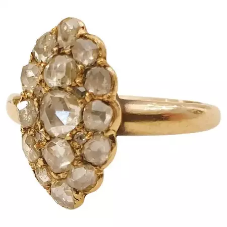 Antique Victorian Rose Cut Diamond Gold Ring For Sale at 1stDibs