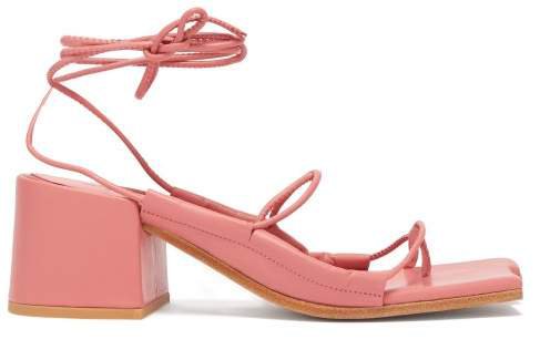 Marques'almeida - Asymmetric Toe Wrap Around Leather Sandals - Womens - Pink