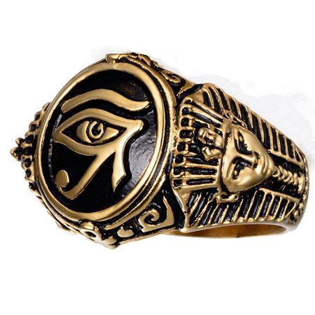 Gothic Ancient Egypt Egyptian Pharaoh The Eye of Horus Wedjat Eye Ankh Cross Vintage Ring For Men Punk Steampunk Jewelry | Wish