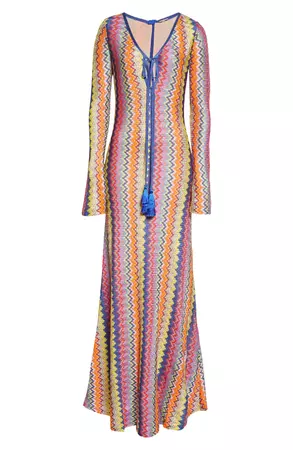 ALEXIS Zoey Chevron Stripe Long Sleeve Maxi Dress | Nordstrom
