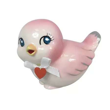 3" Ceramic Looking Straight Valentine's Day Love Bird Pink - Spritz™ : Target