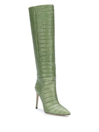 Shop green Paris Texas crocodile effect 100mm boots with Express Delivery - Farfetch