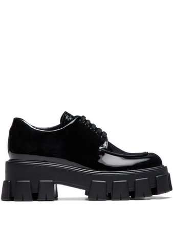 Shop black Prada chunky sole derby shoes with Express Delivery - Farfetch