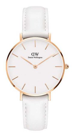 White Leather Band Watch {DW}