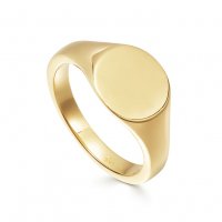 Engravable Round Signet Ring | 18ct Gold Vermeil | Missoma